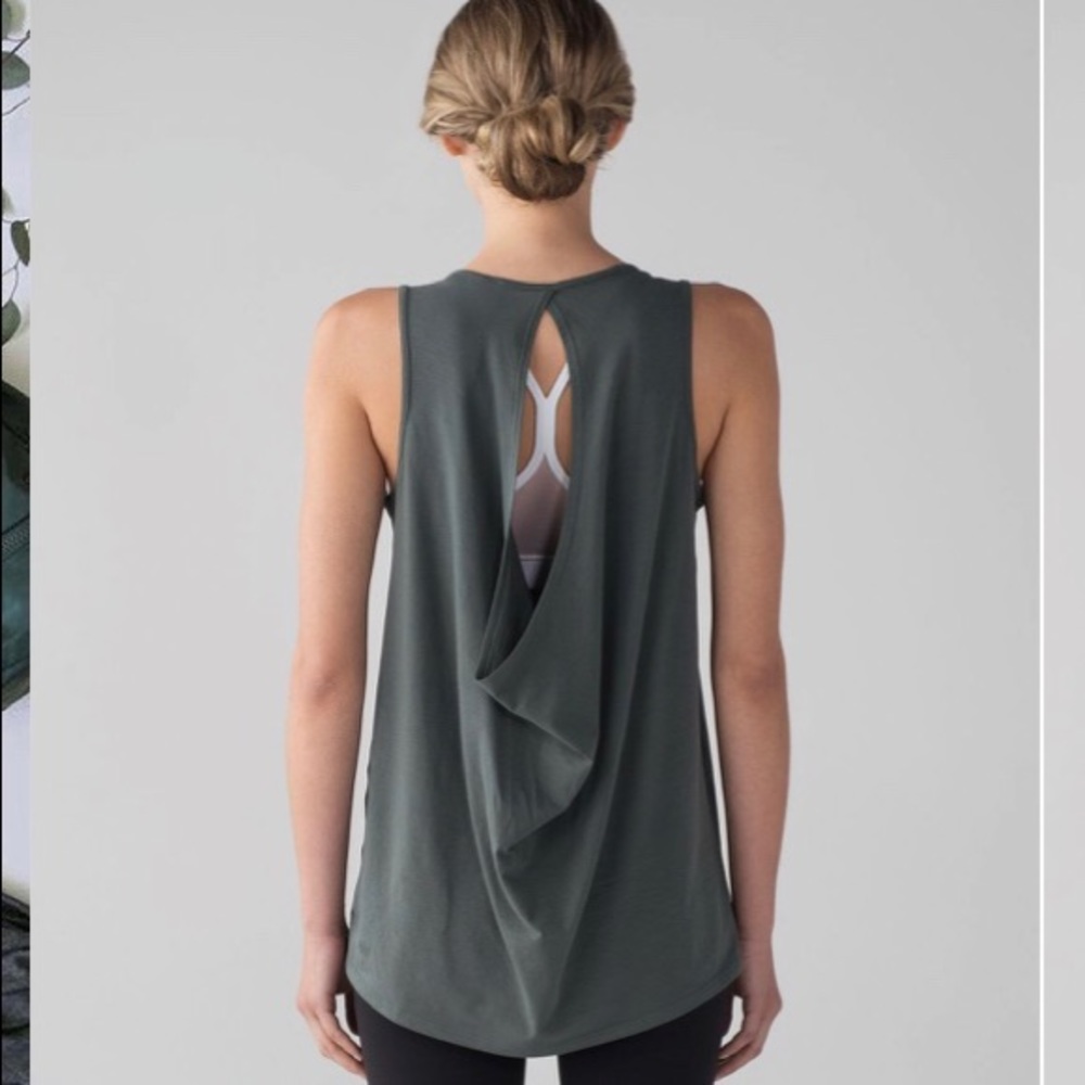 LULULEMON LOW KEY TANK FOREST GREEN SIZE 2